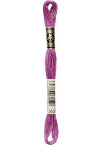 117-3607 Mouline Stranded Cotton Six Strand Embroidery Floss Thread, Light Plum, - Picture 1 of 5
