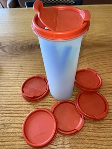 Vintage Tupperware transparente Vorratsdosen mit 6 Deckeln - Bild 1 von 4