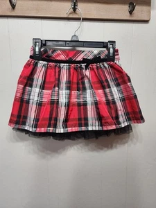 Sonoma Skirt Size 4 Plaid Red Black Girl's Short C248 - Picture 1 of 5