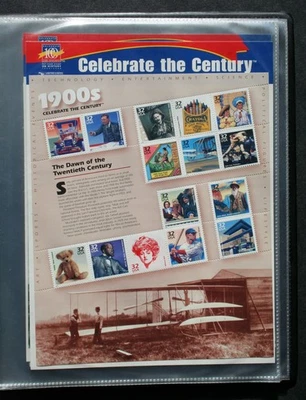 Celebrate the Century, 3 sheets, US Scott #3182-3184, MNH, with binder, 1998 - Image 1 of 4