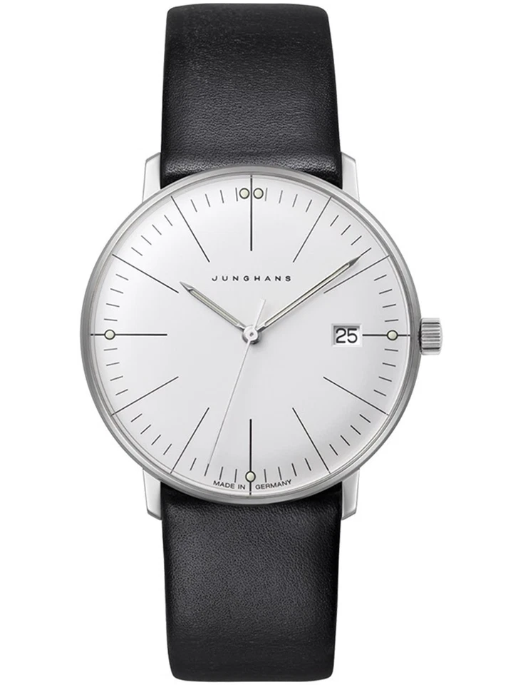 Junghans Max Bill Damen 32.7mm White Dial Leather Band Watch 47/4251.02 - Image 1 of 1