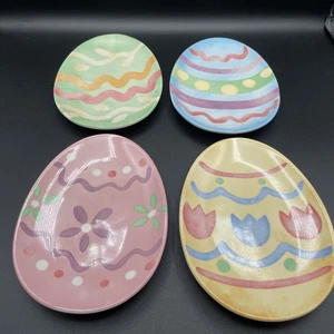 Longaberger Pottery Set di 4 piatti snack per uova di Pasqua 7 x 5" - Foto 1 di 8