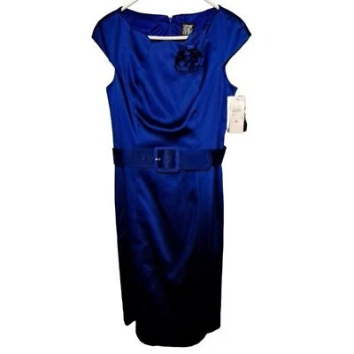 NUEVO Vestido Vaina Jax Azul Real Madre de la Novia Cóctel Cinturón Talla 8 Foto 1 de 4