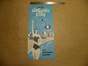50er Jahre Northwest Airlines Reiseprospekt ATLANTIC CITY - Bild 1 von 3
