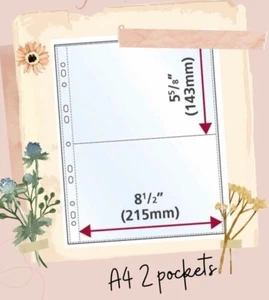 Double Pocket A4 Scrapbooking Page Protectors Archival Safe - 10 Pack - Picture 1 of 4