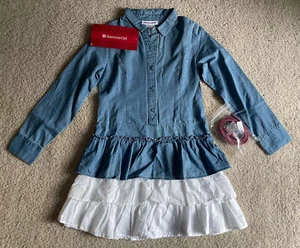 American Girl Western Chambray Dress For Girls Size 12 Denim Match Your Doll - Picture 1 of 7