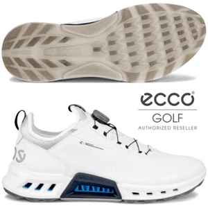 ECCO C4 BOA GORE-TEX WATERPROOF GOLF SHOES / WHITE / BLACK - NEW 2024 MODEL - Picture 1 of 7