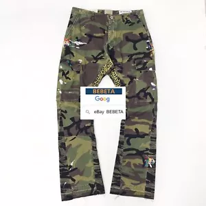 BEBETA HOMBRE MUJER CAMUFLAJE JEANS DENIM ACAMPANADO CARGO LONA PANTALONES PANTALONES - Imagen 1 de 7