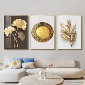 Shopnado 3 piece Crystal Porcelain Paintings with Brushed Aluminium Frame - Picture 1 of 8