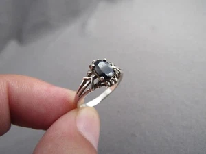VINTAGE NV NOVICA STERLING OVALER BLAUER SAPHIR SOLITÄR RING GRÖSSE 7 - Bild 1 von 6