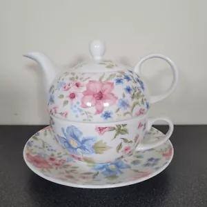 Whittard Of Chelsea Floral Tea For One Set Teapot On Mug With Saucer - Picture 1 of 12