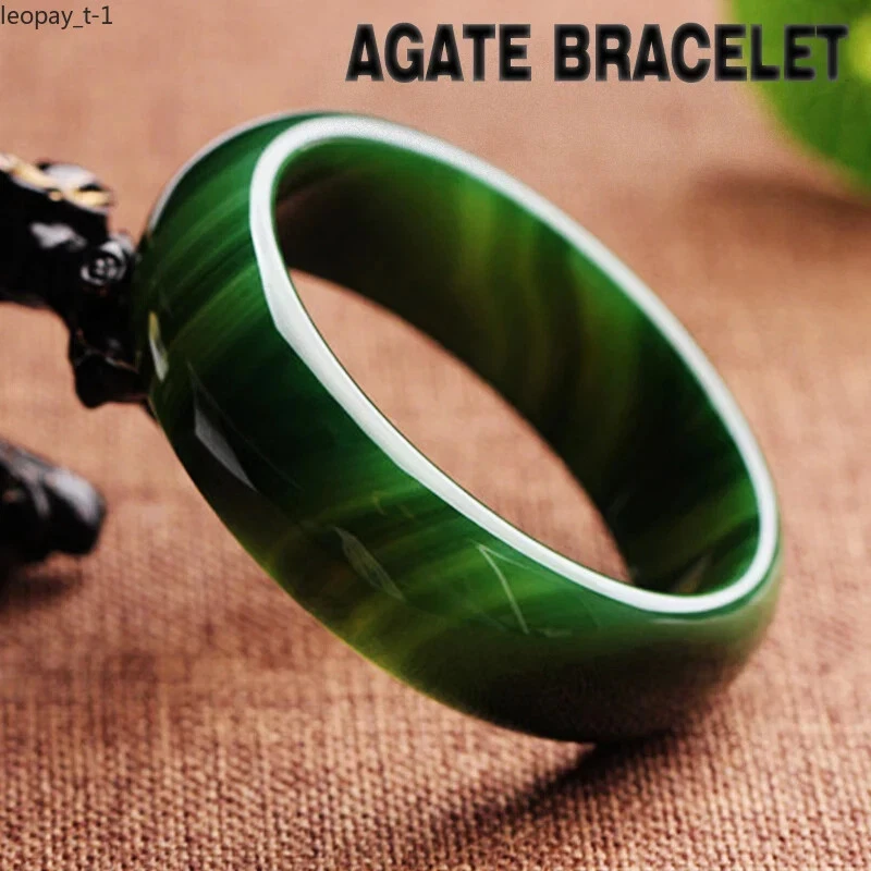 Brazaletes de ágata natural verde oscuro joyería mujer regalo ropa accesorios Foto 1 de 4