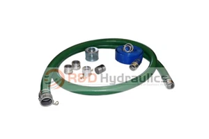 Manguera de succión estándar de PVC verde | 2" x 20 pies | se adapta a Honda | 25 pies de descarga azul - Imagen 1 de 7