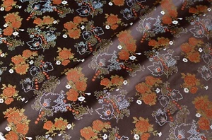 3.8 yd/ Vintage Silk jacquard fabric Luxury Oriental brocade cloth Uzbek textile - Picture 1 of 6