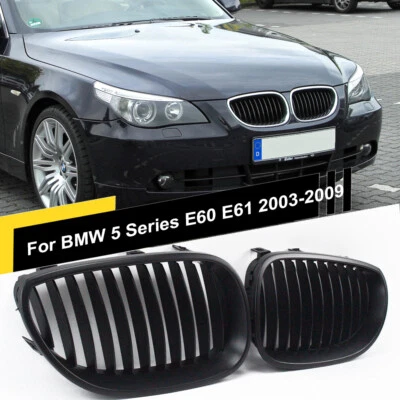 Matte Black Grill Grille For BMW E60 E61 2003-2009 528i 535i 525i 530i 545i M5 - Image 1 of 4