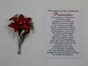K2 The Legend of the Christmas Poinsettia pocket charm miniature figurine Ganz - Foto 1 di 6