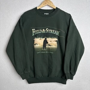 Vintage Men's Field And Stream Green Fishing Pullover Crewneck Sweatshirt Size M - Picture 1 of 5