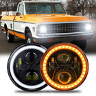 Fit 1967-1972 Chevy C10 Pair 7 inch LED Headlights Round DOT Approved Hi/Lo Lamp