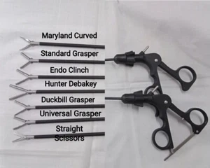 Laparoscopic Grasper Scissors Dissectors Surgical Handle Instruments 5mm 330mm - Picture 1 of 10