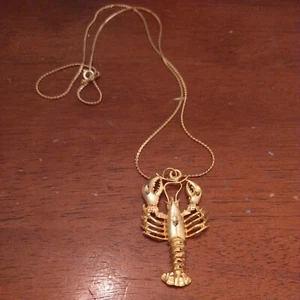 COLGANTE LANGOSTA Collar 24" TONO DORADO BISUTERÍA - Imagen 1 de 7