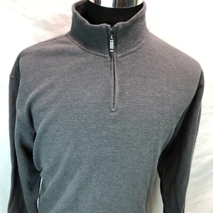 Method 1/4 Zip Long Sleeve Knit Sweater Long Sleeve Cotton Blend Gray Large NNN1 - Picture 1 of 4