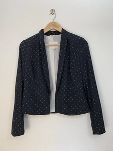 Country Road Jacket Women’s Black Polka Dot Silk Blend Size 6 - Picture 1 of 16