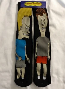  Beavis and Butthead MTV Graphic Cartoon Socks Size 6-12 New 2 Pairs - Picture 1 of 7
