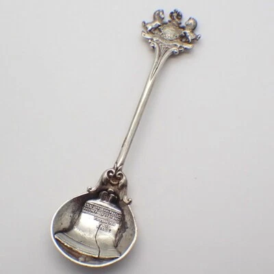 Gorham Pennsylvania Cuchara de Recuerdo Campana de la Libertad Cuenco Redondo Plata de Ley Foto 1 de 4