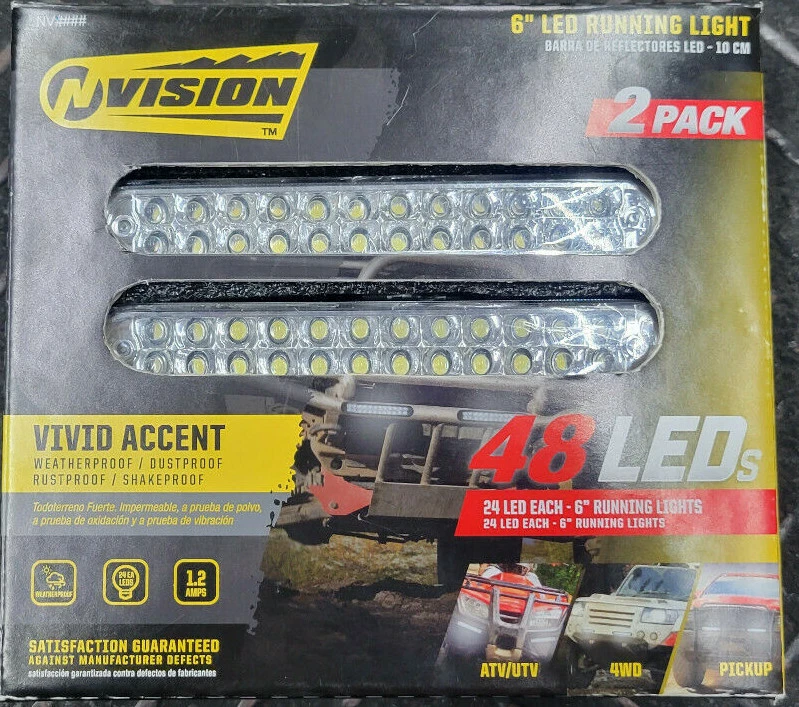 N VISION 12831WLEDX1 DRL DAYLIGHT 9 LED DAYTIME RUNNING LIGHT 6000K 2-PACK - Image 1 of 3