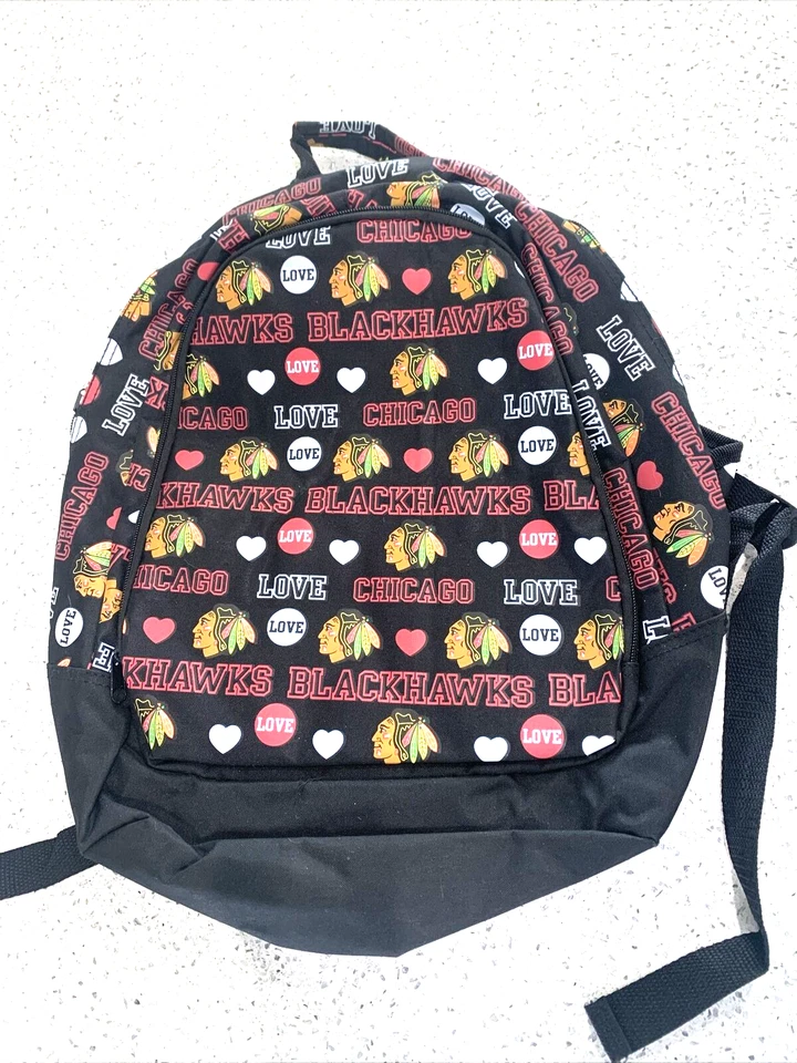 Mochila de ação Chicago Blackhawks preta da Forever Collectibles - Imagem 1 de 4