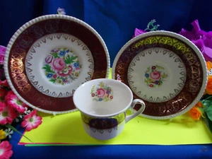 LOVELY SOLIAN WARE TRIO - COBRIDGE SIMPSONS ( POTTERS ) LTD ENGLAND # M 446 - Picture 1 of 11