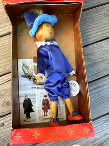 Vintage Peggy Nisbet Wooden Doll Made in England Little Boy Blue - Picture 1 of 4