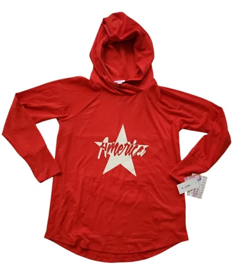 Lularoe Star America Medium Amber Hoodie Shirt Americana Vintage Red HTF New! - Image 1 of 4