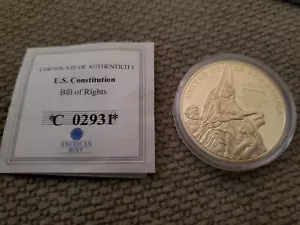 THE BILL OF RIGHTS FIRST AMENDMENT COMMEMORATIVE COIN PROOF w Cert of Auth - Picture 1 of 2