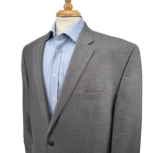 Chaps Gray Textured Hopsack Poly Linen Blazer Sport Coat Jacket Mens 50R - Picture 1 of 16