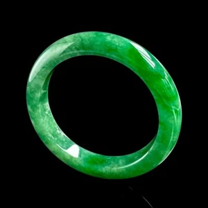 【KATHY JADE】Brazalete Brazalete Esmeralda con Jadeíta Verde《54mm》《Grado A》 - Imagen 1 de 7