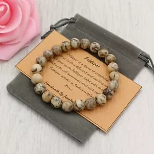 FELDSPAR Bracelet Stretch Handmade Gift Bag & Card Crystal Gemstone 4/6/8mm - Picture 1 of 16
