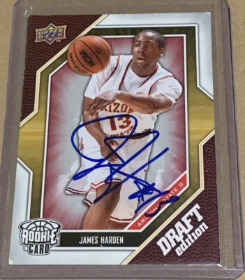James Harden 2009-10 NBA Upper Deck RC Draft Edition Signed Auto In Person - Image 1 of 4