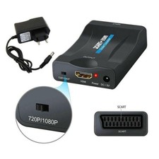 1080P Scart To HDMI Converter Audio Upscale Video Adapter for HDTV Sky Box STB