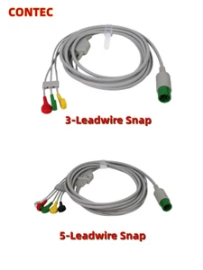 CONTEC Adulto 3/5 Leadwire Snap EE. UU./UE para Patent Monitor Serie Nuevo - Imagen 1 de 5