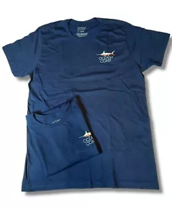 Ocean Coast Printed T-shirt with Back Print Navy Blue All day comfort - Picture 1 of 2