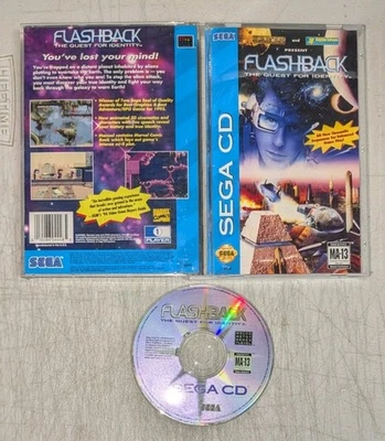 Flashback: The Quest for Identity (Sega CD, 1993) CIB w/ manual, Reg Card - Image 1 of 3