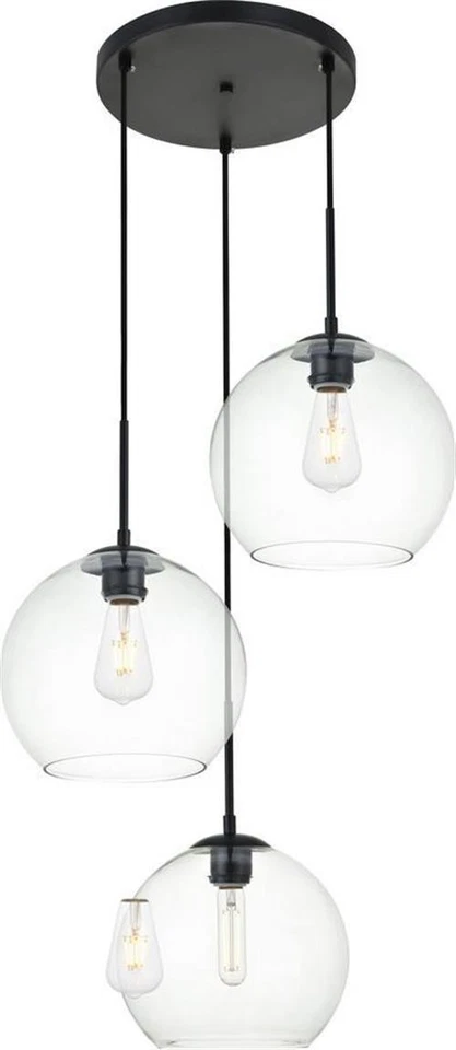 Baxter 3-Light Black Pendant-Elegant Lighting - Image 1 of 1