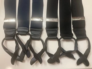 2 Sets SuspenderStore Braces Button Elastic Black & Navy Blue XL For 6’4” - 6’9” - Picture 1 of 9