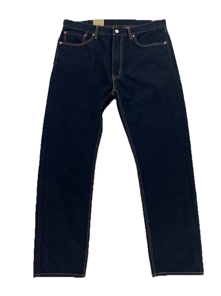 Levi's 505 Regular Fit Zip Fly Straight Leg Denim Jeans 38X32 Men's Dark Blue