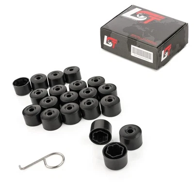 20x wheel bolt caps wheel nuts locking screw set 17 mm black for Jaguar - Image 1 of 4