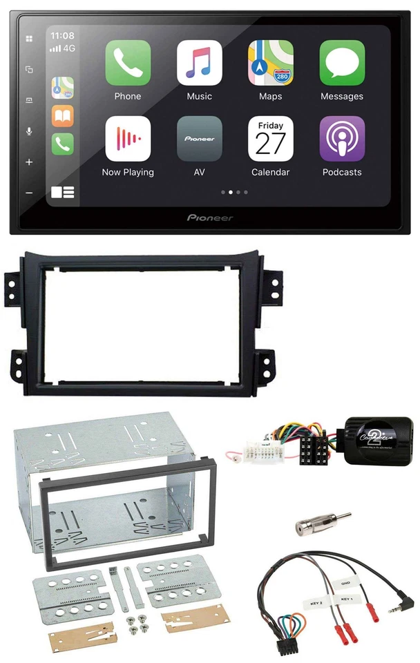 Pioneer Lenkrad Bluetooth DAB 2DIN USB Autoradio für Opel Agila B Suzuki Splash - Bild 1 von 4