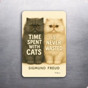 3x 2 Sigmund Freud Zitat Zeit Katzen Tier Kunst Kühlschrank Kühlschrankmagnet D.Romeo - Bild 1 von 1
