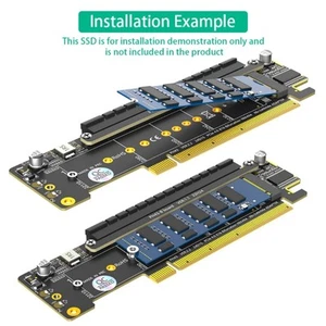 Double NVMe PCIe Adapter, for Gamers Editors for Expanding Any Other Pcie Device - Photo 1/8