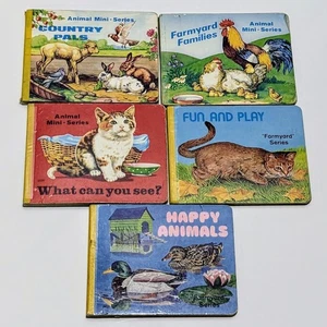 Cute Vintage Dog Puppy Kid Farmyard Farm Animal Children Toddler Board Book Lot - Imagen 1 de 8